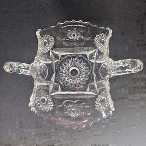 (EAPG) Early American Pressed Glass Nappy With Handles By Mckee Circa 1850 1910